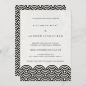 Japanisch Seigaiha Waves Elegant Beach Wedding Einladung (Vorne/Hinten)