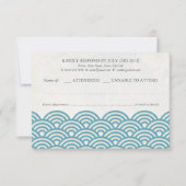 Japanisch Seigaiha Waves Elegant Beach Wedding UAW RSVP Karte (Vorderseite)