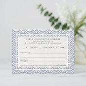Japanisch Seigaiha Waves Elegant Beach Wedding UAW RSVP Karte (Stehend Vorderseite)