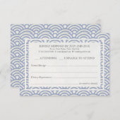 Japanisch Seigaiha Waves Elegant Beach Wedding UAW RSVP Karte (Vorne/Hinten)