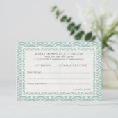 Japanisch Seigaiha Waves Elegant Beach Wedding UAW RSVP Karte (Stehend Vorderseite)