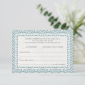 Japanisch Seigaiha Waves Elegant Beach Wedding UAW RSVP Karte (Stehend Vorderseite)