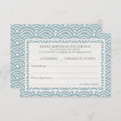 Japanisch Seigaiha Waves Elegant Beach Wedding UAW RSVP Karte (Vorne/Hinten)