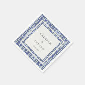 Japanisch Seigaiha Waves Elegant Dark Blue + White Serviette (Ecke)