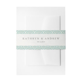 Japanisch Seigaiha Waves Elegant Seafoam Green Einladungsbanderole