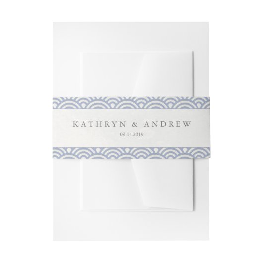 Japanisch Seigaiha Waves Elegant Soft Lila Blue Einladungsbanderole (Vorderseite Beispiel)