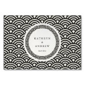 Japanisch Seigaiha Waves Elegant Wedding Tischnummer (Rückseite)