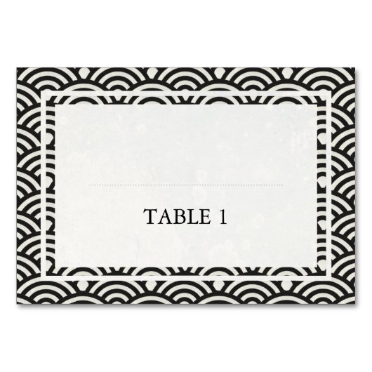 Japanisch Seigaiha Waves Elegant Wedding Tischnummer (Vorderseite)