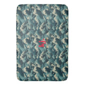 Japanisch Seigaiha Waves | Monogramm Badematte (Vorderseite Vertikal)