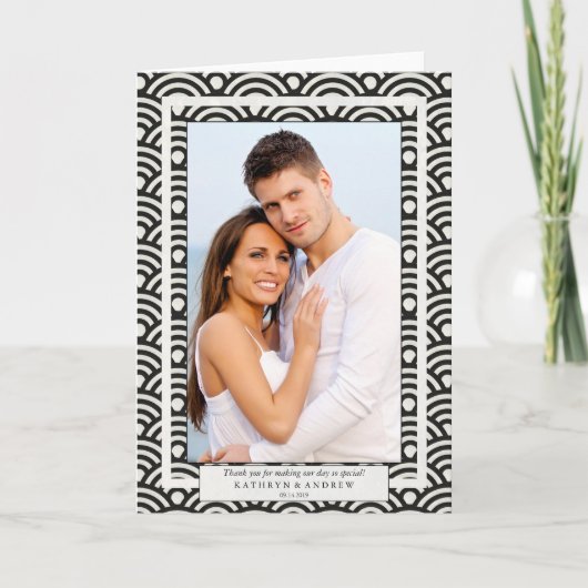 Japanisch Seigaiha Wedding Danke / Benutzerdefinie (Vorderseite)