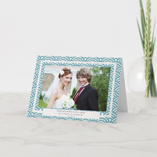 Japanisch Seigaiha Wedding Danke / Benutzerdefinie (Vorderseite)