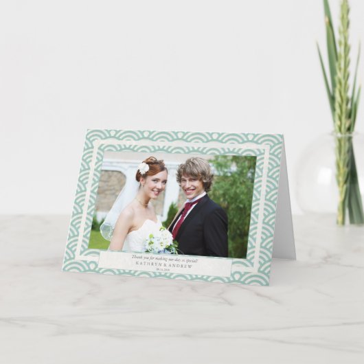 Japanisch Seigaiha Wedding Danke / Benutzerdefinie (Vorderseite)