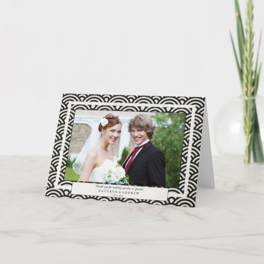 Japanisch Seigaiha Wedding Danke / Benutzerdefinie (Vorderseite)