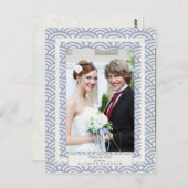 Japanisch Seigaiha Wedding Danke / Custom Foto Postkarte (Vorne/Hinten)