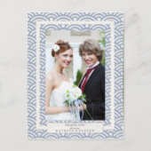 Japanisch Seigaiha Wedding Danke / Custom Foto Postkarte (Vorderseite)