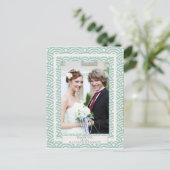 Japanisch Seigaiha Wedding Danke / Custom Foto Postkarte (Stehend Vorderseite)