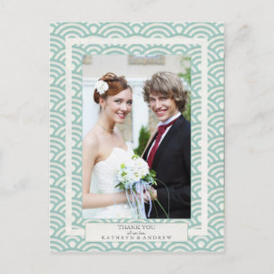 Japanisch Seigaiha Wedding Danke / Custom Foto Postkarte