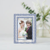 Japanisch Seigaiha Wedding Danke / Custom Foto Postkarte (Stehend Vorderseite)