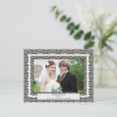 Japanisch Seigaiha Wedding Danke / Custom Foto Postkarte (Stehend Vorderseite)