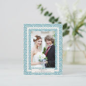 Japanisch Seigaiha Wedding Danke / Custom Foto Postkarte (Stehend Vorderseite)