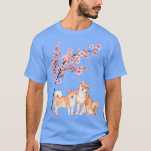 Japanisch Shiba Inu Cherry Blossom Blume Sakura Tr T-Shirt