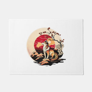 Japanisch Shiba Inu Dog Sunset Ukiyo e Style Fußmatte