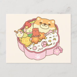 Japanisch Shiba Inu Sakura Bento Box Postkarte