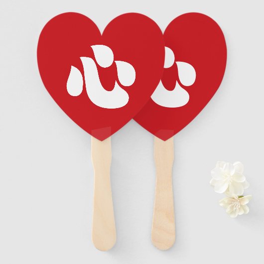Japanisch Shin Kanji Kokoro Heart 心 Fächer (Vorne und Hinten)