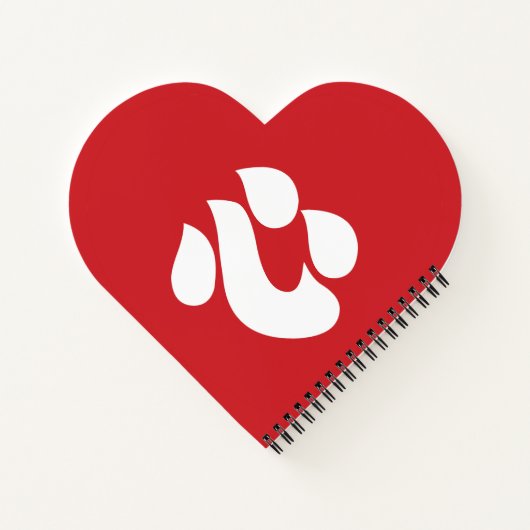 Japanisch Shin Kanji Kokoro Heart 心 Notizblock (Rückseite)