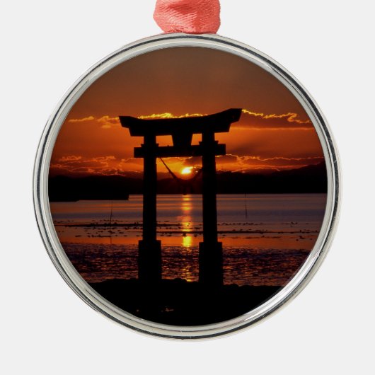 Japanisch Shrine Nagao Ornament Aus Metall (Vorne)