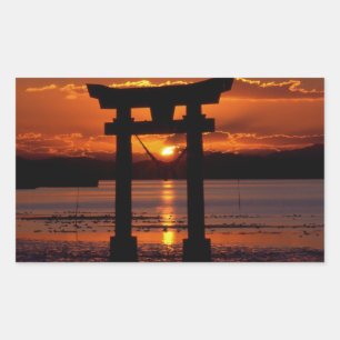 Japanisch Shrine Nagao Rechteckiger Aufkleber