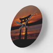 Japanisch Shrine Nagao Runde Wanduhr (Winkel)
