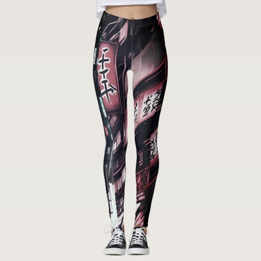 Japanisch Street Cyberpunk Tokyo Streetwear Leggings (Vorderseite)