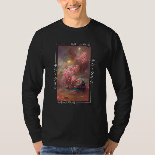 Japanisch Streetwear Cherry Blossom Woodblock Kuns T-Shirt