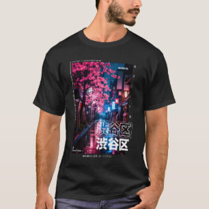 Japanisch Streetwear Retro Ästhetik Shibuya Tokio T-Shirt