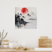 Japanisch Sumi-e-Aquarelldruck - Poster (Küche)