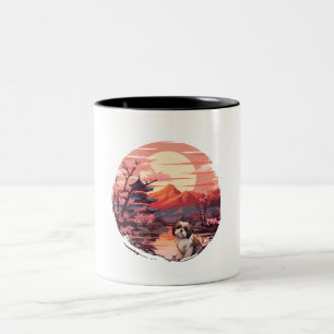 Japanisch Sunset Shih Tzu Zweifarbige Tasse