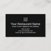 Japanisch Sushi Asian Fusion Custom Visitenkarte (Rückseite)