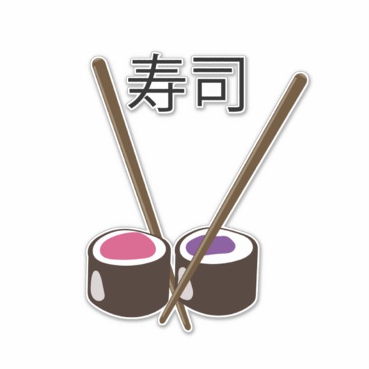 Japanisch Sushi Chopsticks Aufkleber (Vorderseite)