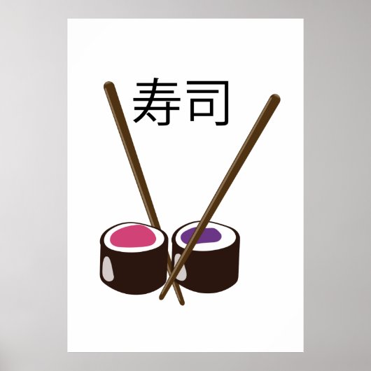 Japanisch Sushi Chopsticks Poster (Vorne)