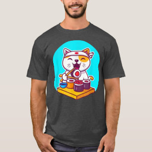 Japanisch Sushi Kawaii Anime Cat Lover Vater Mama, T-Shirt