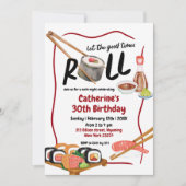 Japanisch Sushi Night Birthday Einladung (Vorderseite)