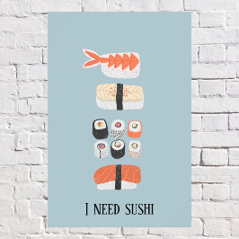 Japanisch Sushi Nigiri Maki Roll Benutzerdefiniert Poster