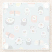 Japanisch Sushi Nigiri Maki Roll Gemustert Glasuntersetzer (Rückseite)