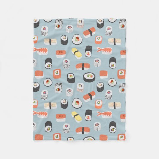 Japanisch Sushi Nigiri Maki Roll Pattern Fleecedecke (Vorderseite)