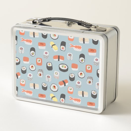 Japanisch Sushi Nigiri Maki Roll Pattern Metall Brotdose (Rückseite)