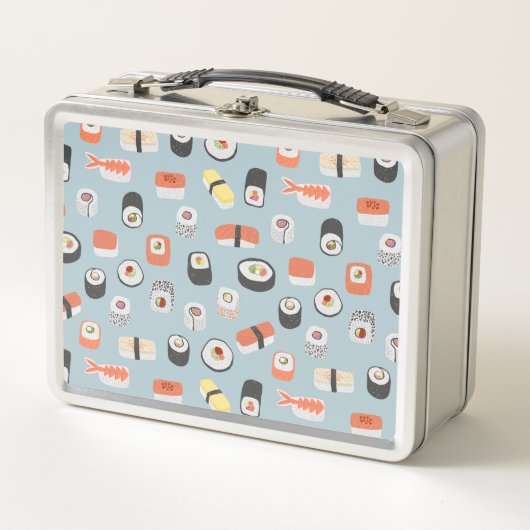 Japanisch Sushi Nigiri Maki Roll Pattern Metall Brotdose (Vorderseite)