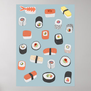 Japanisch Sushi Nigiri Maki Roll Poster
