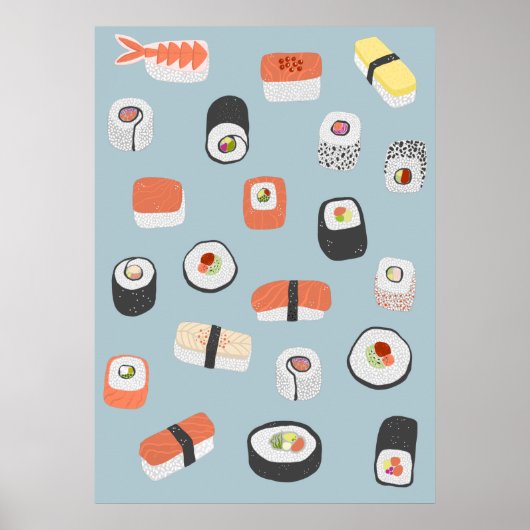 Japanisch Sushi Nigiri Maki Roll Poster (Vorne)