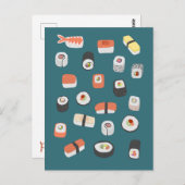 Japanisch Sushi Nigiri Maki Roll Postkarte (Vorne/Hinten)